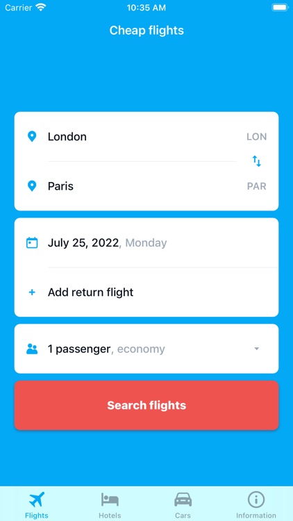 Search Flight & Hotels Booking