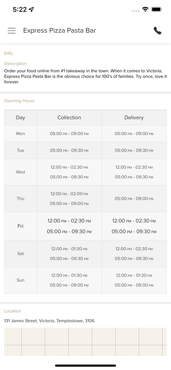 Express Pizza Pasta Bar.