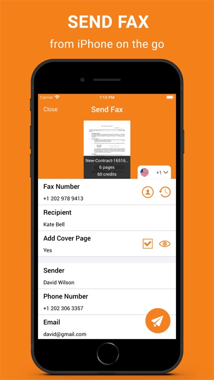 FAX App : send fax from iPhone screenshot-1