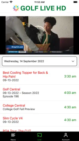 Game screenshot Golf Live HD - Golf Streaming hack
