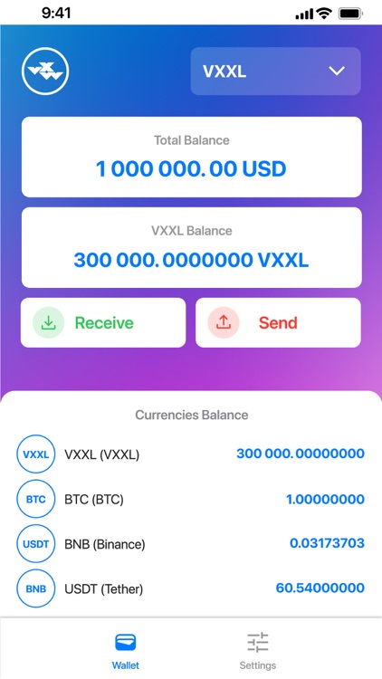 VXW : VXXL wallet