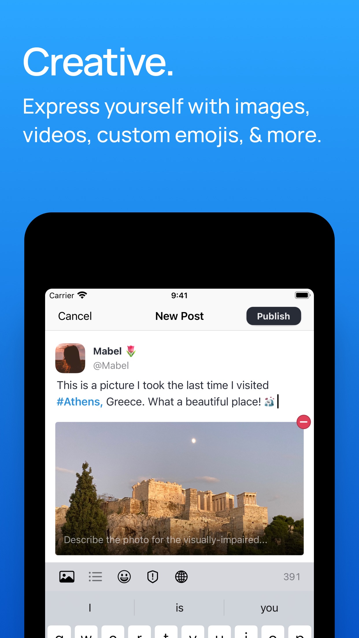 Screenshot do app Mastodon for iPhone and iPad