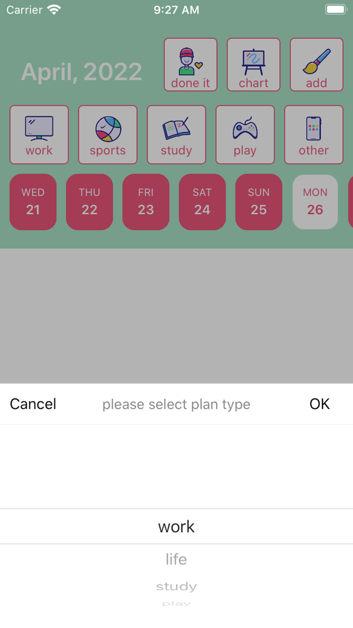 Greenery-make daily plan