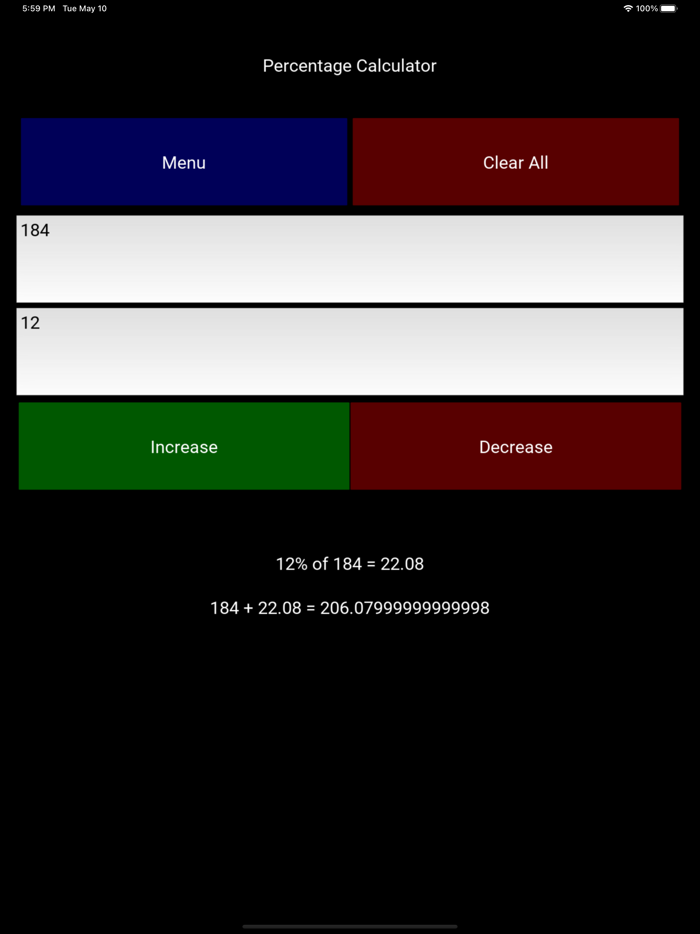 Percents Calculator - KSquared