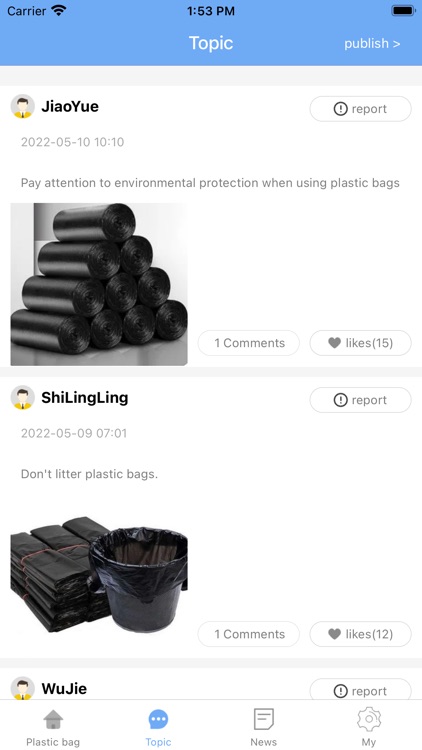 Delivery plastic bags