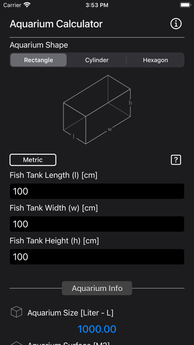 Aquarium Calculator Plus screenshot 1