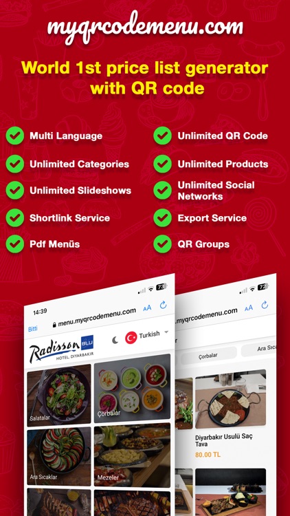 MyQrCodeMenu Business