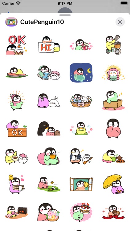 Cute Penguin 10 Stickers pack