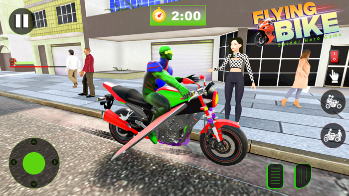 Flying Bike Spider Hero Game