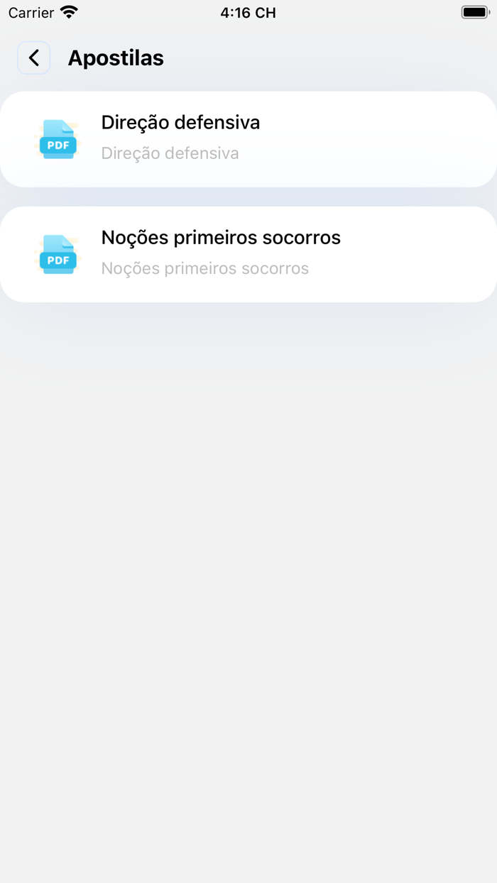 Simulador de provas do Detran