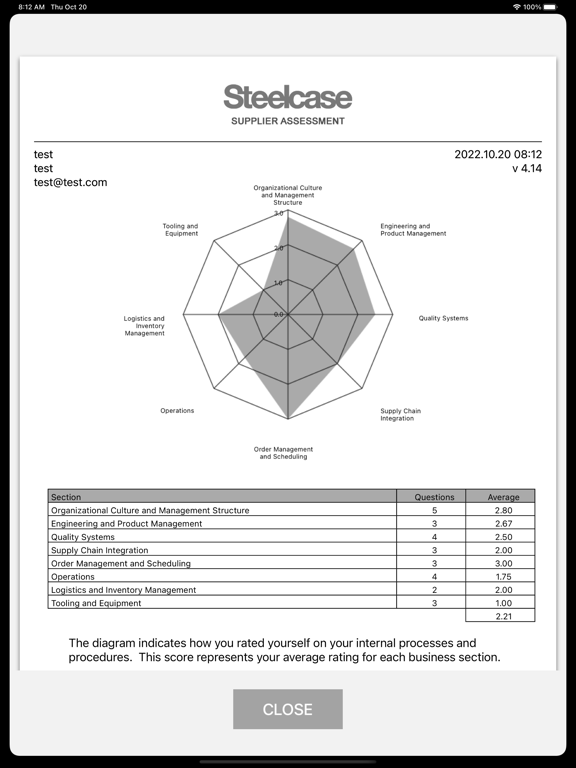 Steelcase Supplier Assessment screenshot 4