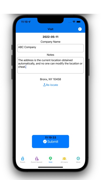 Enterprise Punch Card-Timecard