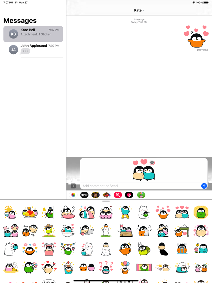 Cute Penguin 6 Stickers pack