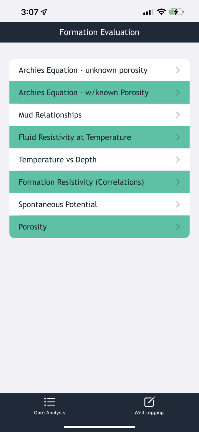 Formation Evaluation Calc