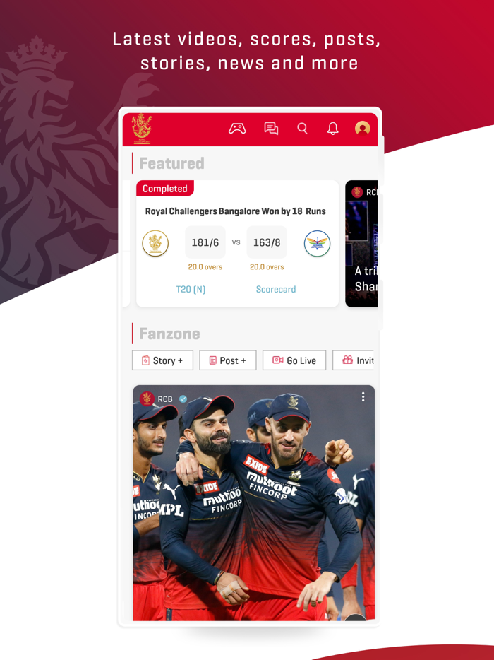 RCB Official - Live IPL Score