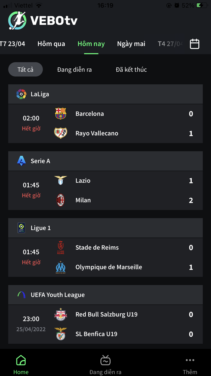 Vebotv - Trực tiếp bóng đá