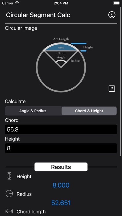 Circular Segment Calculator screenshot-6