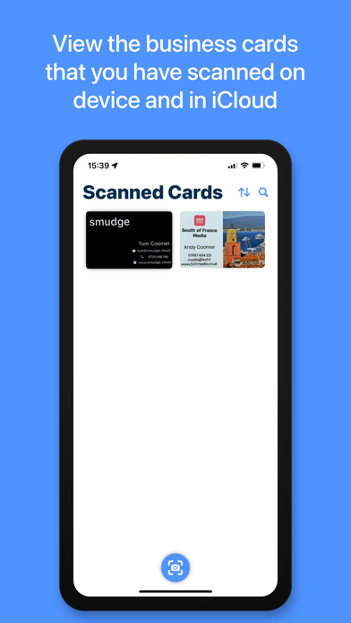 Business Card Scan Screenshot