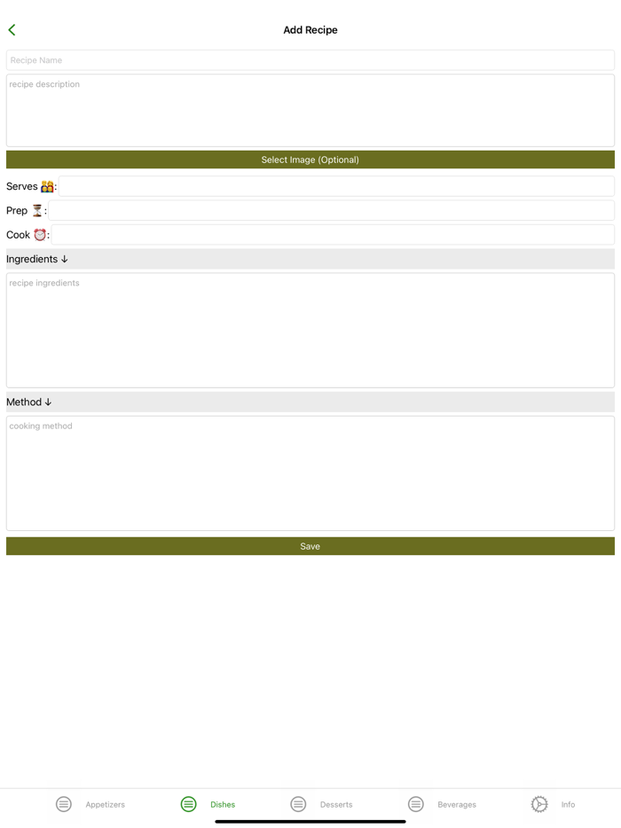 My Recipes Create and Share