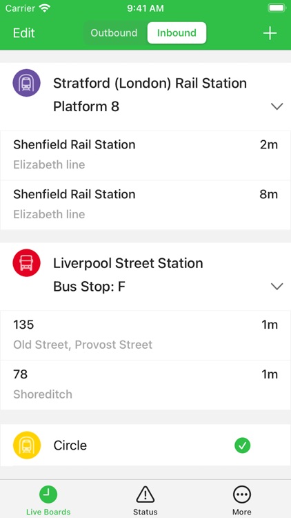 Live Boards - Tube Rail & Bus