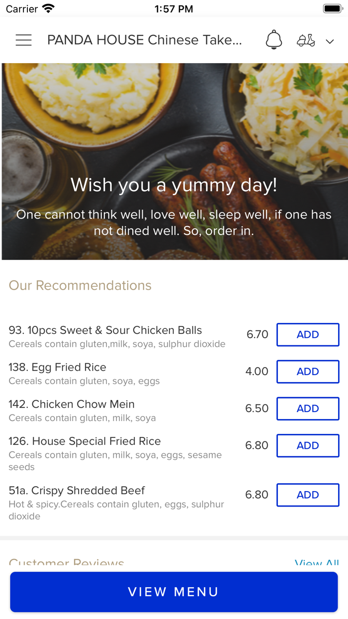 PANDA HOUSE Chinese Takeaway.