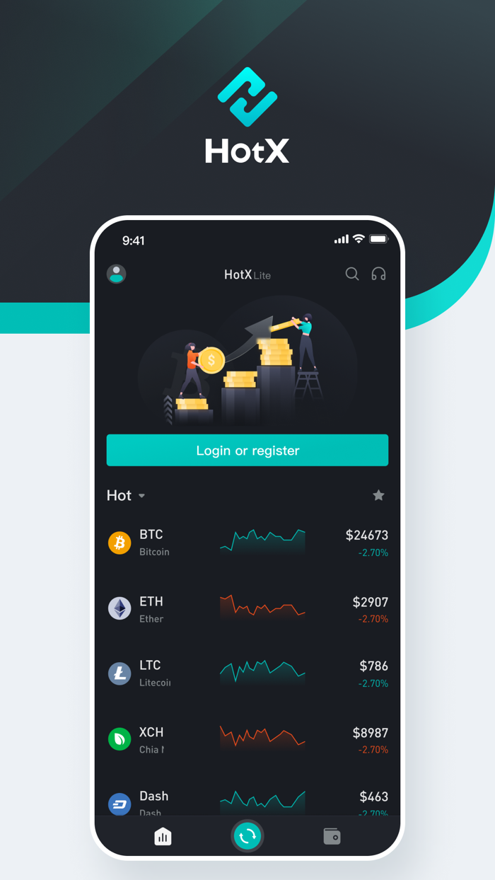 HotX：Buy  Sell BTC,ETH,Doge