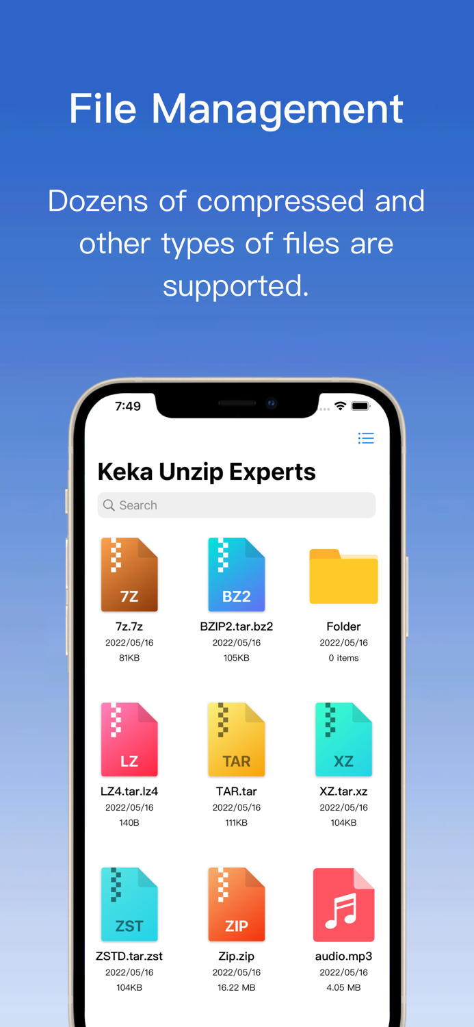 Keka Unzip Experts -ZIP/7Z/TAR