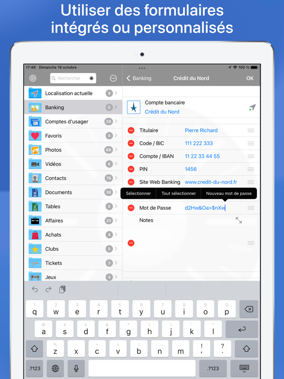 Safe + Password Manager iPad captures décran