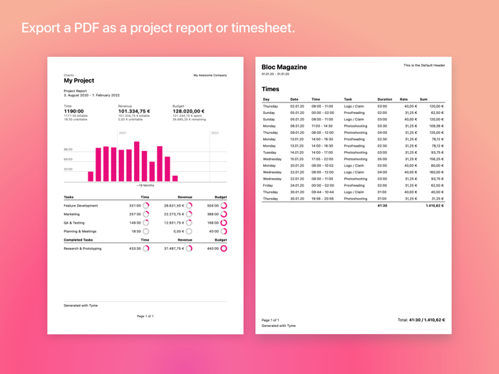 Tyme 3  Time Tracking