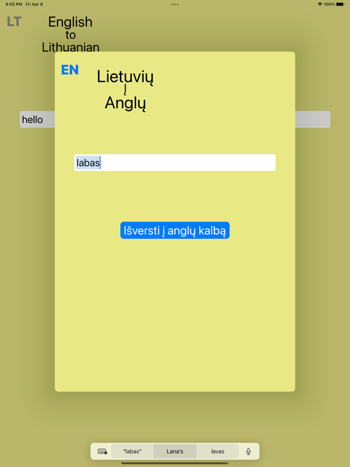 Lithuanian/English Dictionary