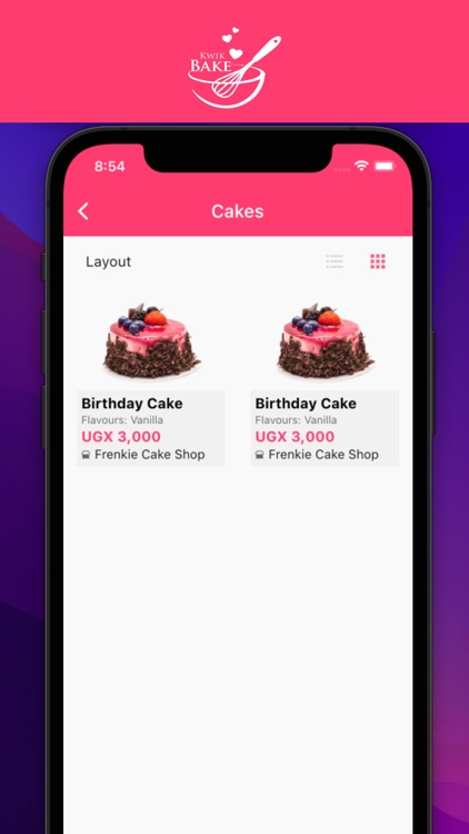 Kwik Bake: Baker app