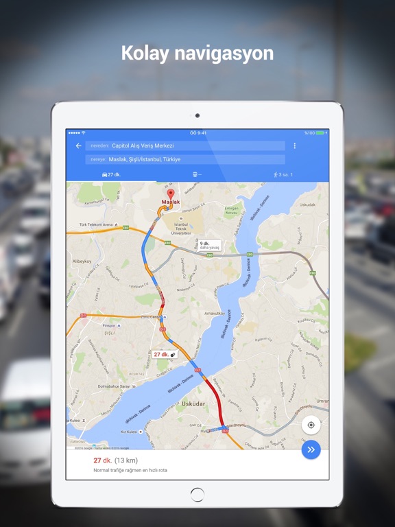 Google Haritalar ipad ekran görüntüleri