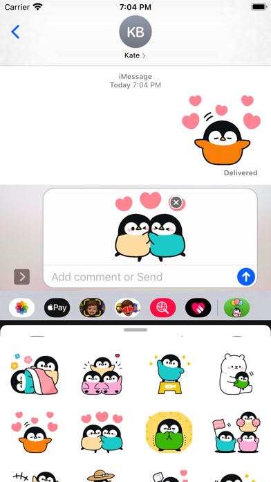 Cute Penguin 6 Stickers pack screenshot 1
