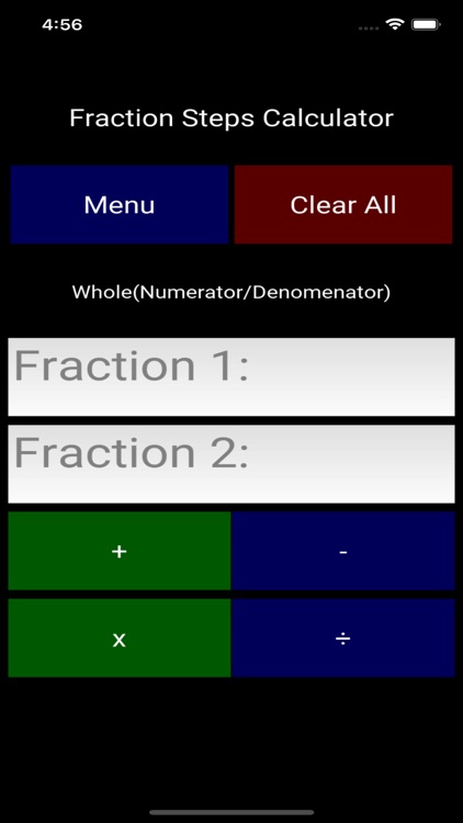 Fractions Steps Calculator
