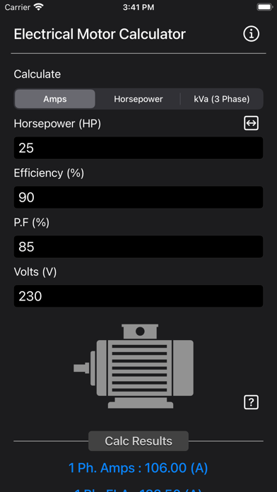 Electrical Motor Calculator screenshot 1