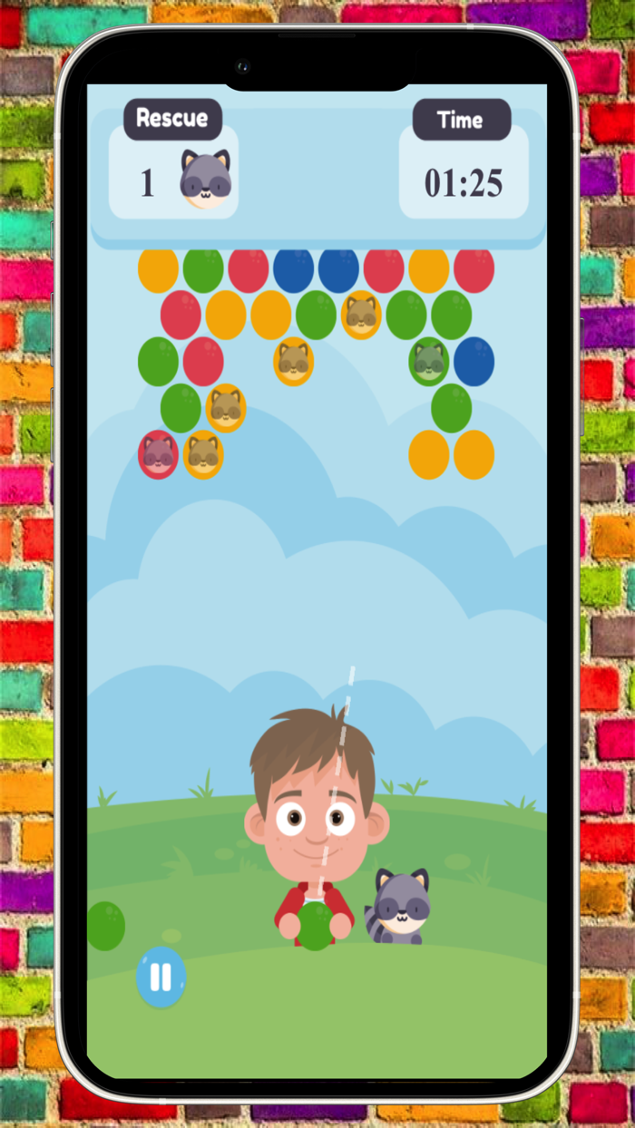 Pop Bubble Raccoons Shooter