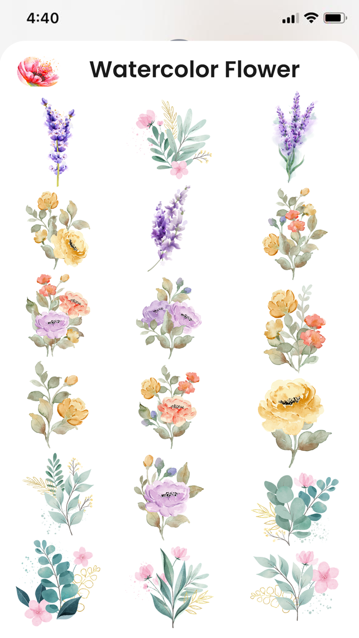 WaterColour Flower Stickers