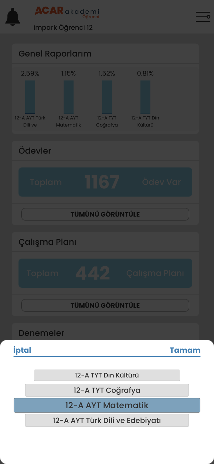 Acar Akademi Öğrenci