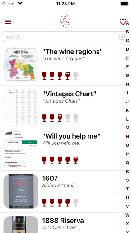 Amarone wine database screenshot-4