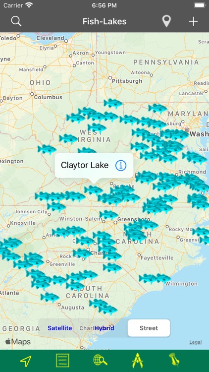 Virginia-WV-NC-SC Lakes Fishes screenshot-0