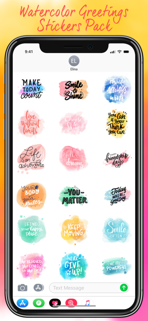 Watercolor Greetings Stickers(圖2)-速報App