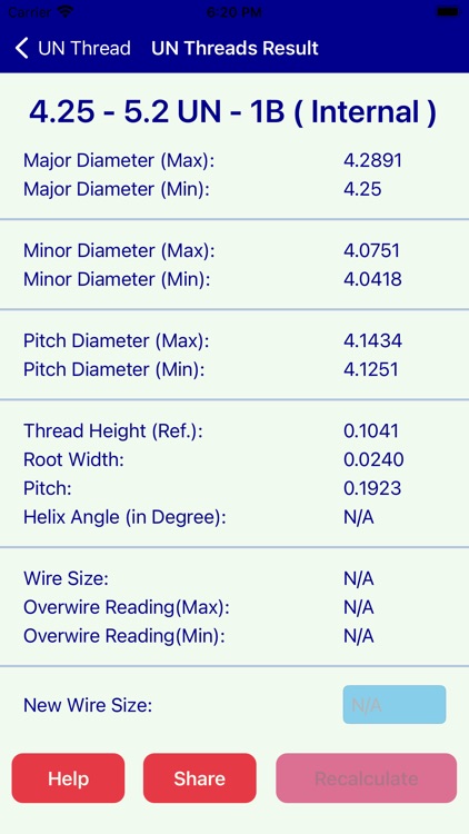 UN Metric Threads Calculator screenshot-6