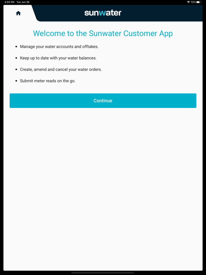 Sunwater Customer App