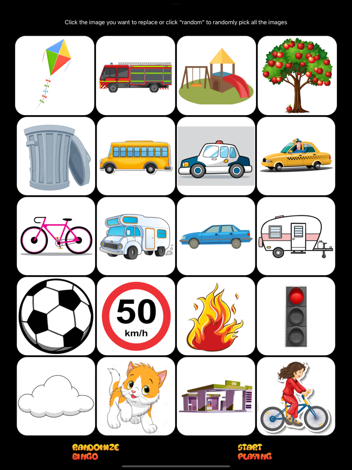On the road bingo