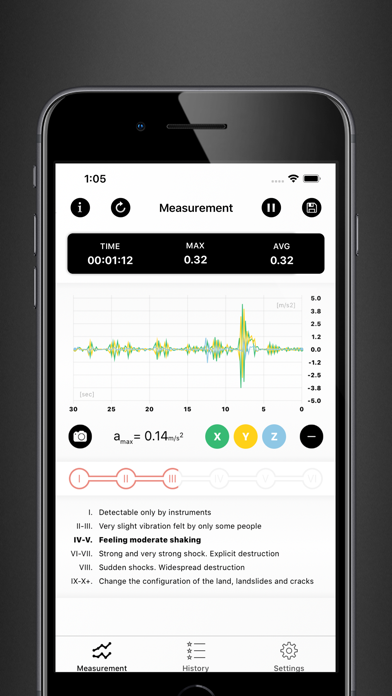 Vibration meter - Seismometer screenshot 2