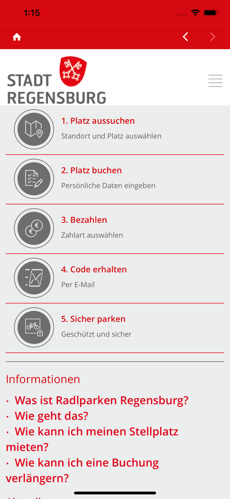 Radlparken Regensburg screenshot 1