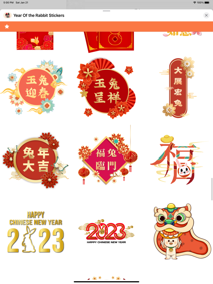 Year Of the Rabbit Stickers