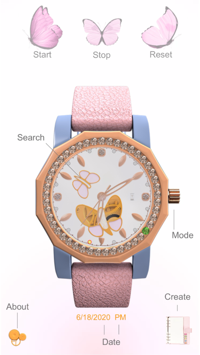 ClockZone Pink Butterfly Ed