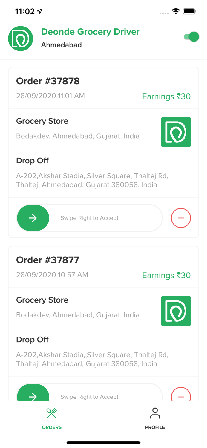 DEONDE Grocery Driver