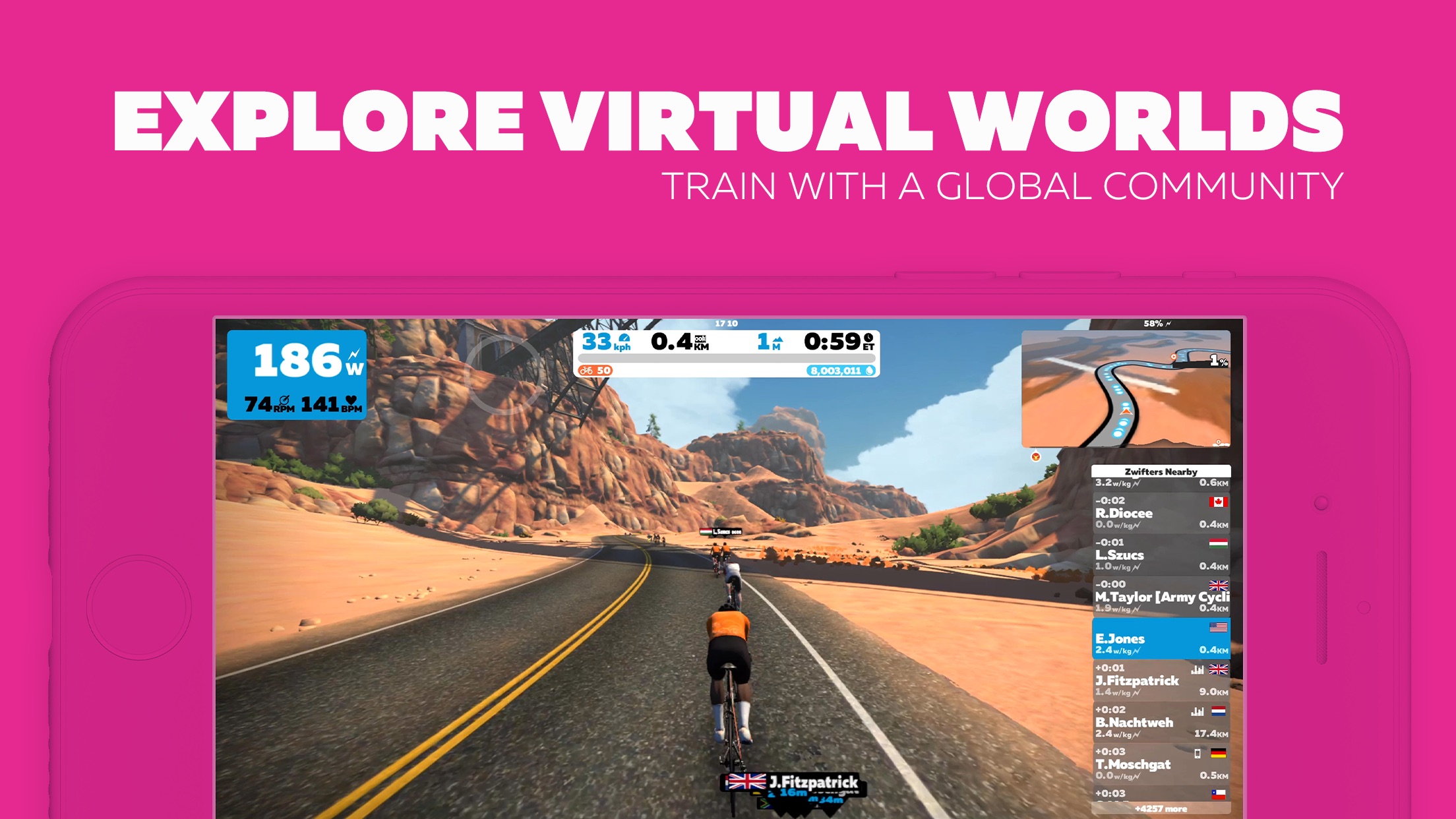 Screenshot do app Zwift: Ride and Run